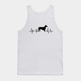 Dachshund Heartbeat wiener dog Heartbeat Silhouette badger dog Tank Top